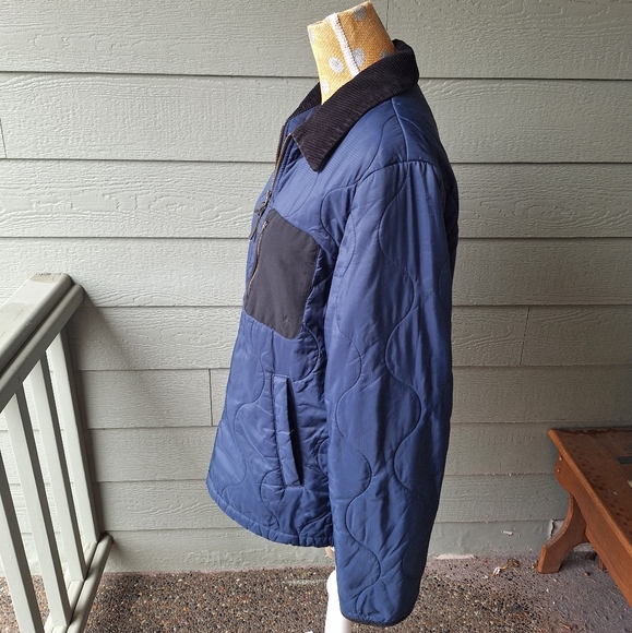 JW Anderson x Uniqlo navy quilted barn coat with black corduroy collar size M - Picture 6 of 7